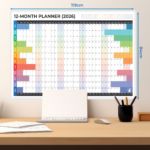 2026 dated A0 large wall planner in bright colours