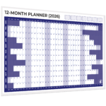 2026 dated A0 large wall planner in navy colours