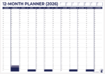 Navy Vertical Office Planner Undated non laminated display image