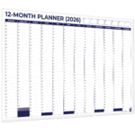Navy Vertical Office Planner Undated non laminated display image