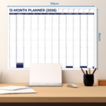 Navy Vertical Office Planner Undated non laminated display image